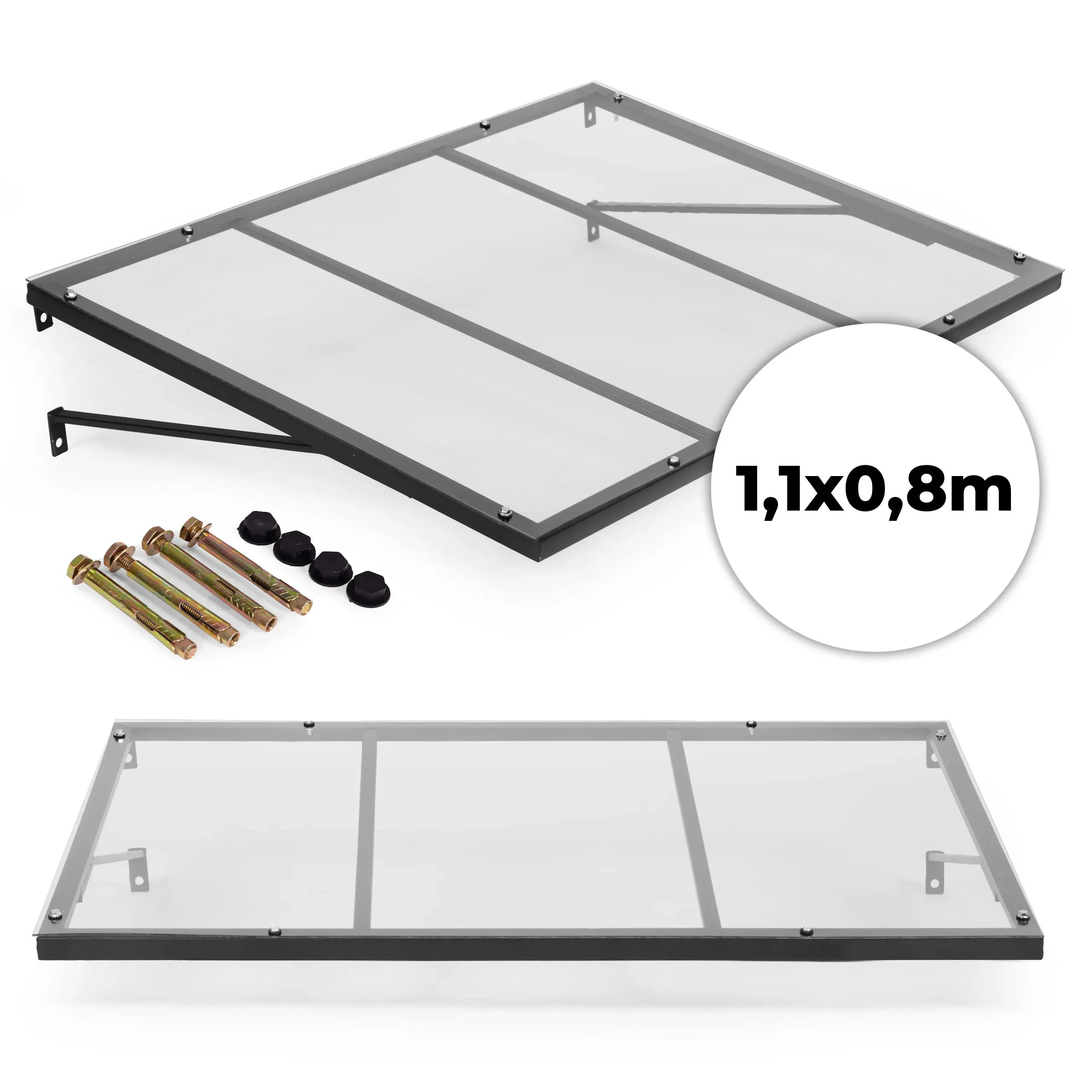 MultiGarden nadstrešnica za ulazna vrata 113 × 80 cm, tenda s UV zaštitom - Pribislavec