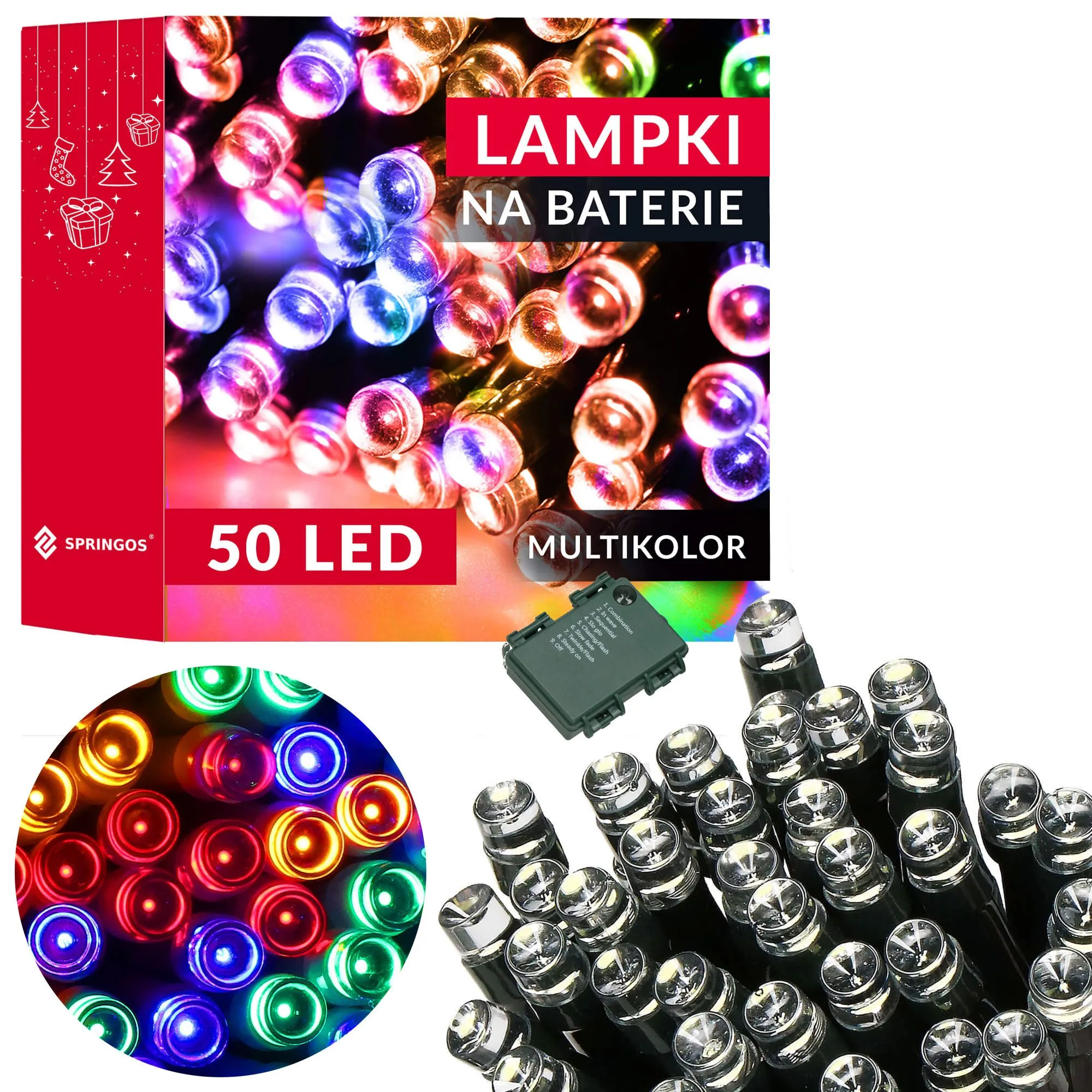 led lampice na baterije – 50 lampica višebojna - slika 4