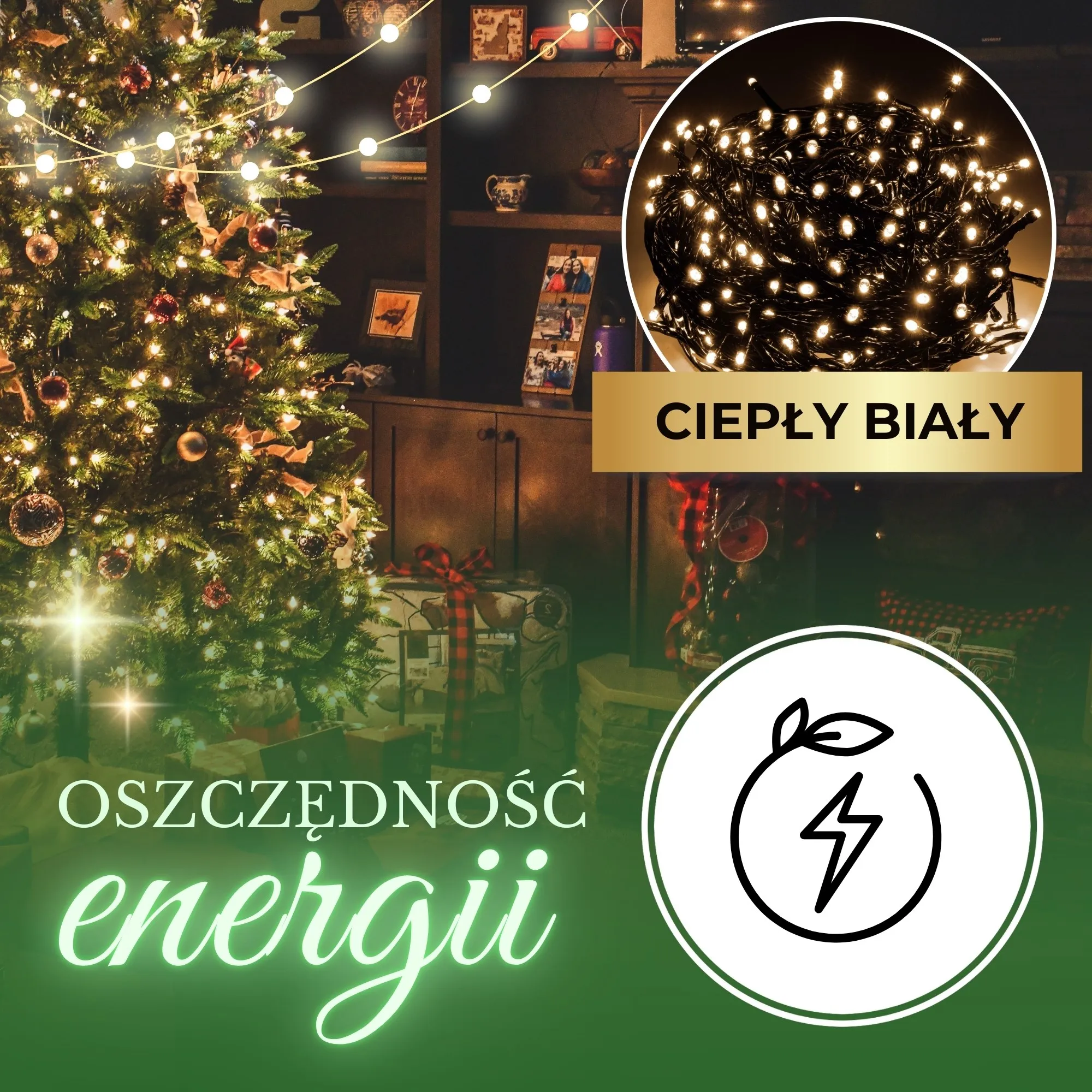 božićne led lampice – 400 lampica, toplo bijela - slika 11