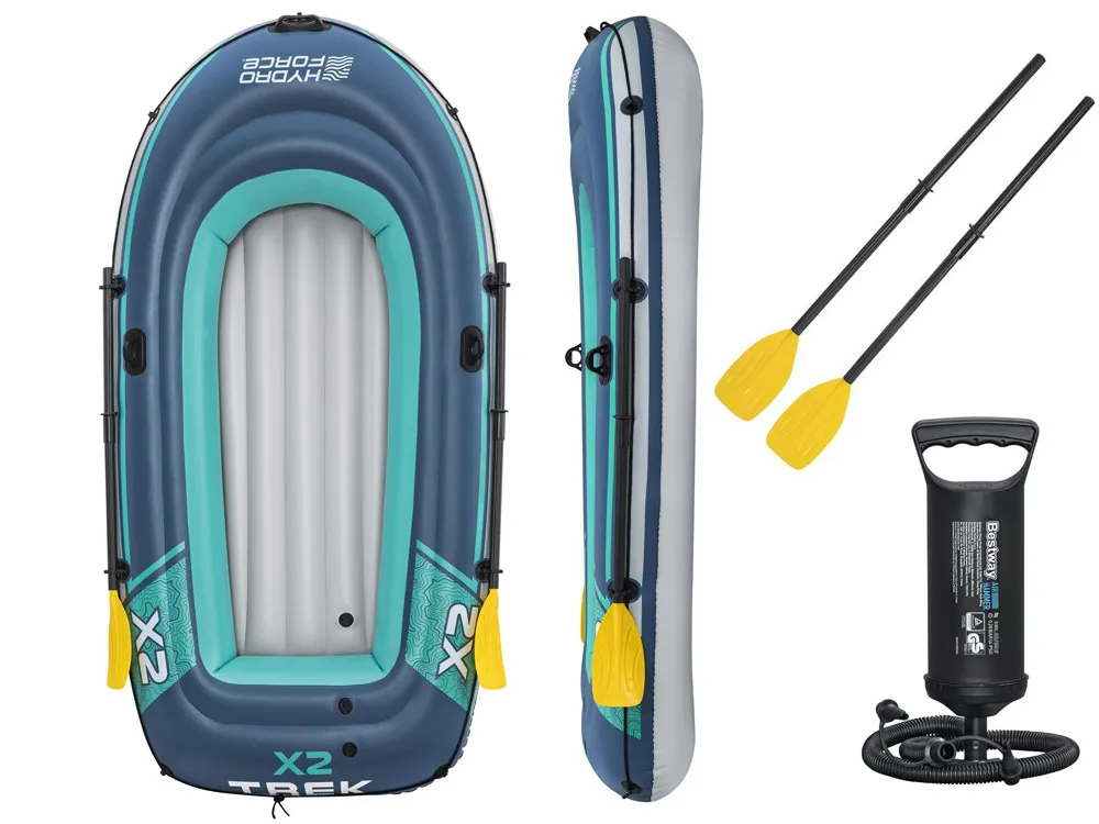 bestway gumeni čamac trek x2 do 250 kg 232x118 cm + vesla i pumpa 61153 - slika 3