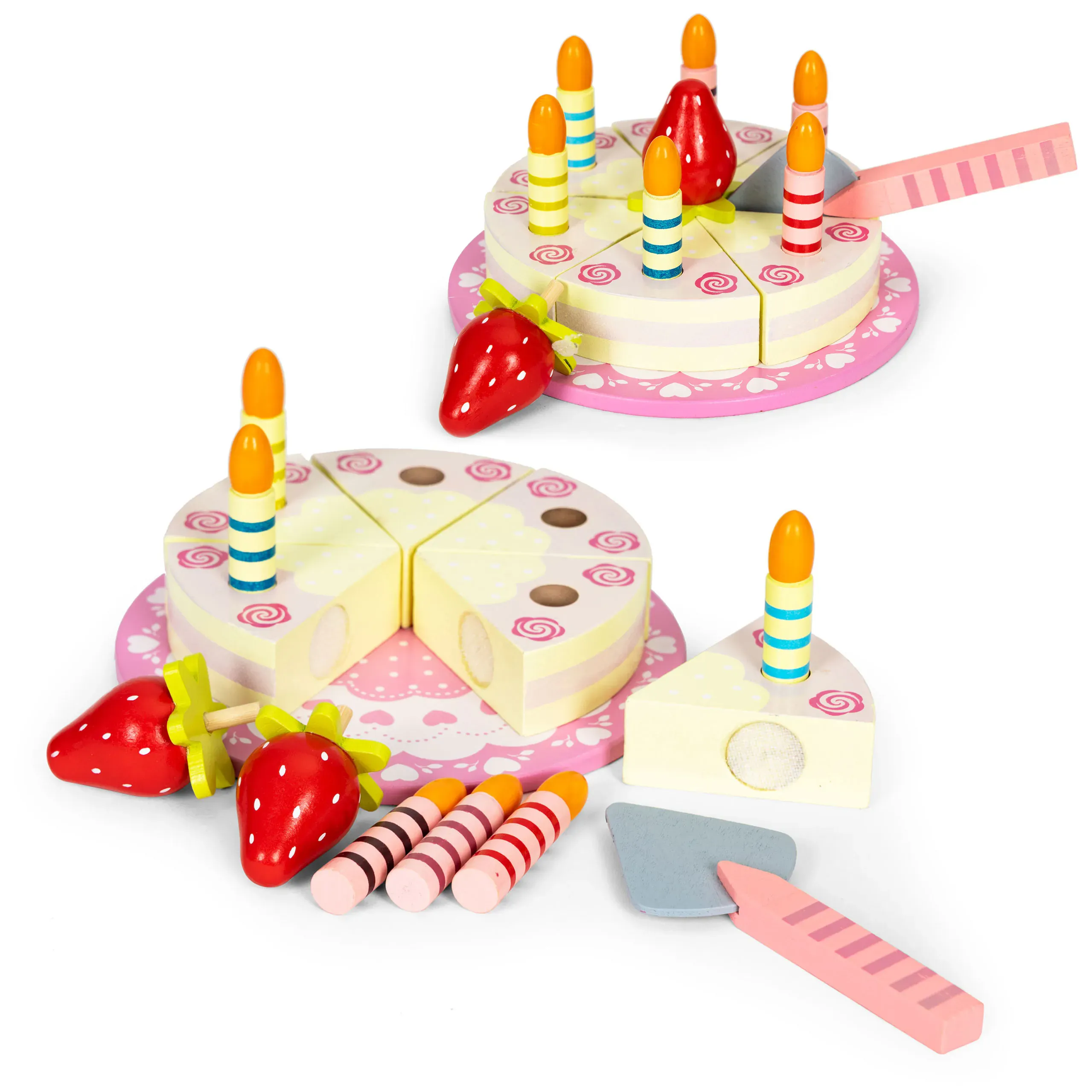 ecotoys drveni set za rođendansku tortu - slika 2