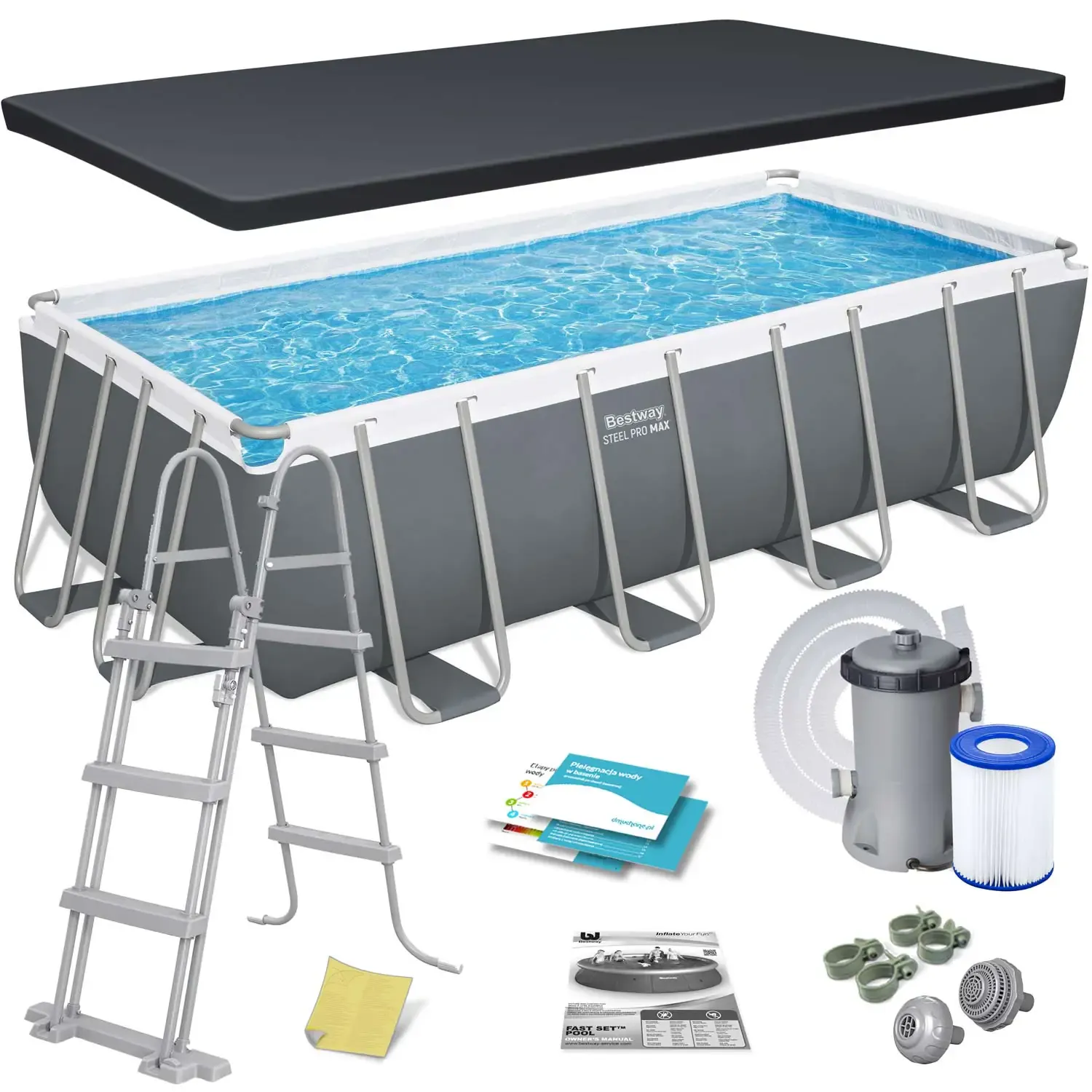 vrtni bazen s okvirom 488 x 244 x 122 cm 12 u 1 bestway 56670 - slika 2