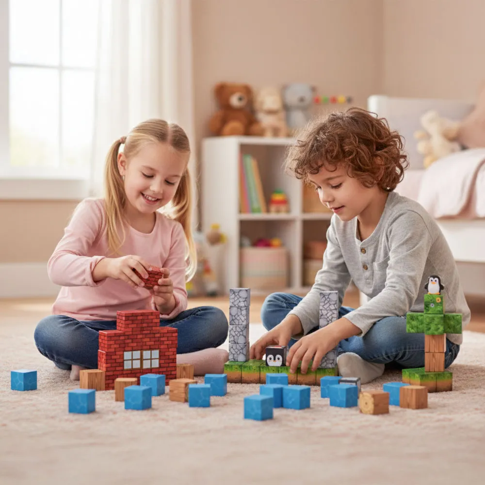 set magnetskih građevnih kocki za djecu – 87 komada (kocke) - slika 3