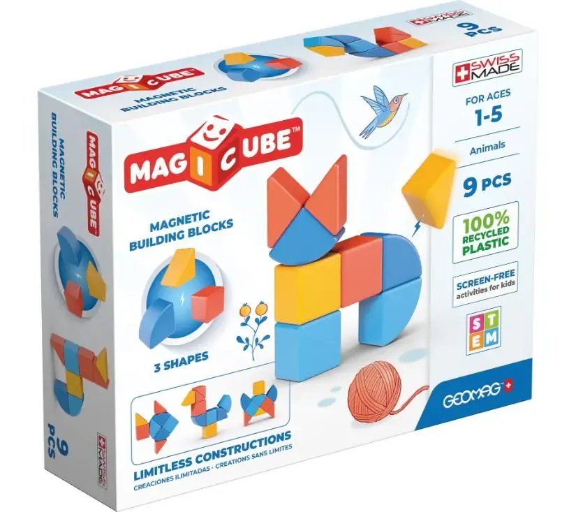 geomag magicube set životinja u 3 oblika, 9 kom - slika 2