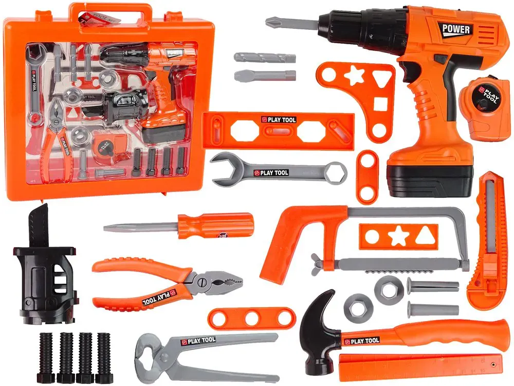 dječji diy set za majstore 27 kom. narančasti - slika 2