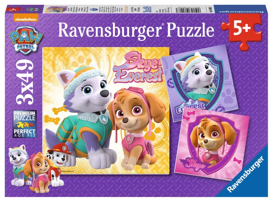 ravensburger puzzle paw patrol, sky &everest 3x49kom - slika 1