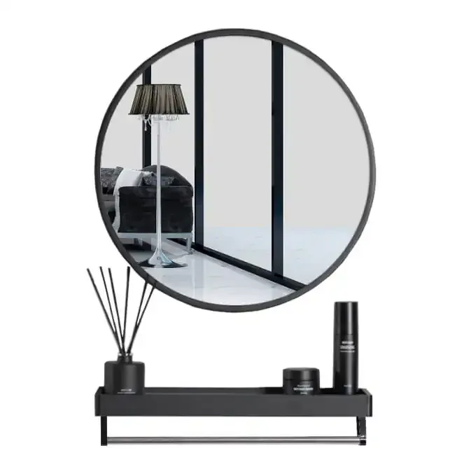 ogledalo s policom 60cm crno - slika 2