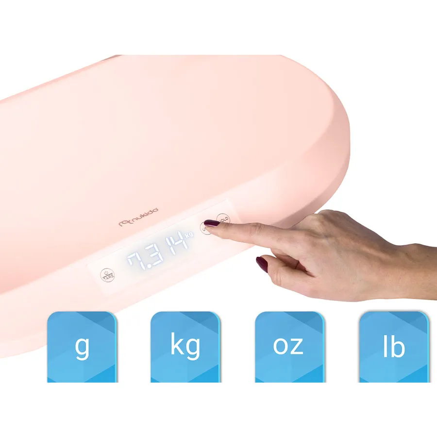 nukido elektronička vaga za bebe, roza - slika 6