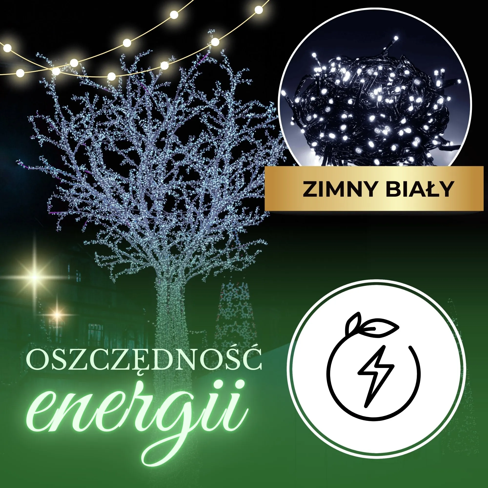 božićne led lampice – 400 lampica, hladno bijela - slika 10