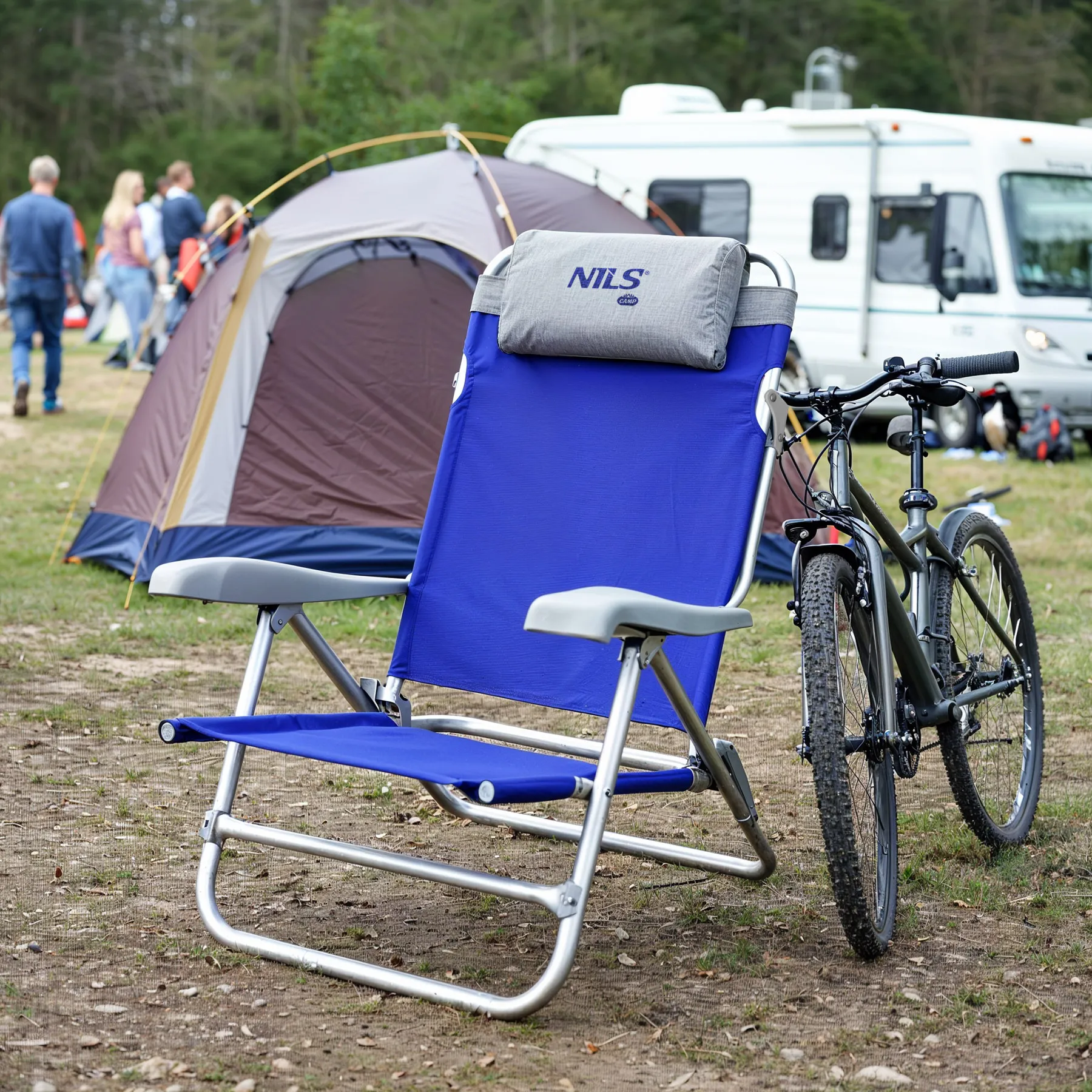 plavo-siva sklopiva kamperska stolica nils camp - slika 4