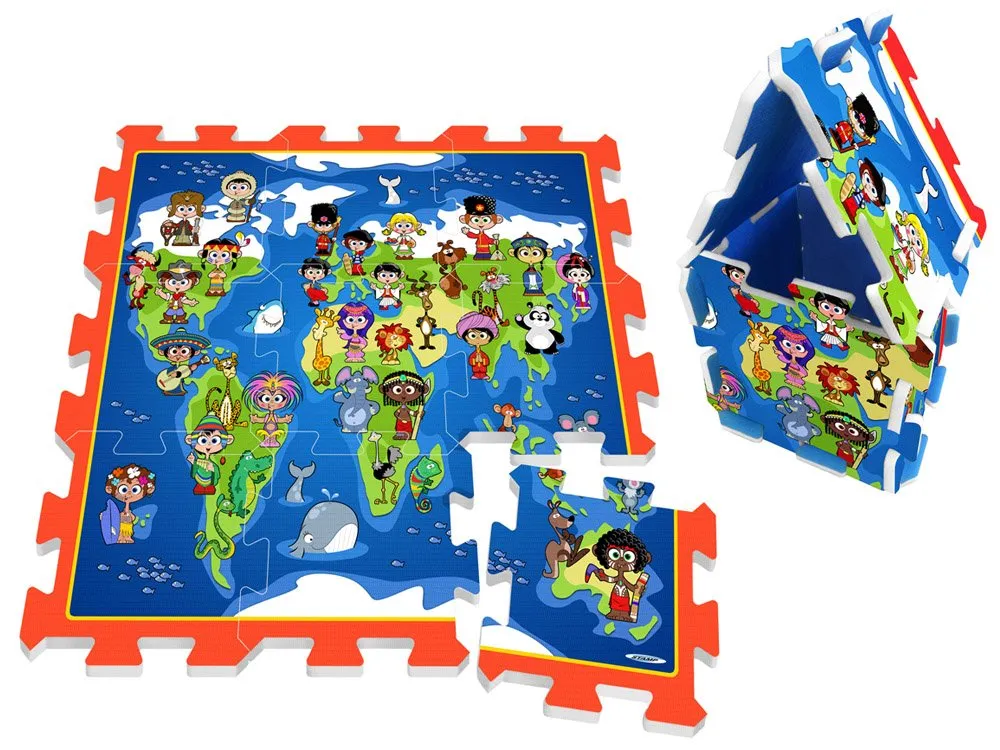 podloga puzzle za igru karta svijeta - slika 3