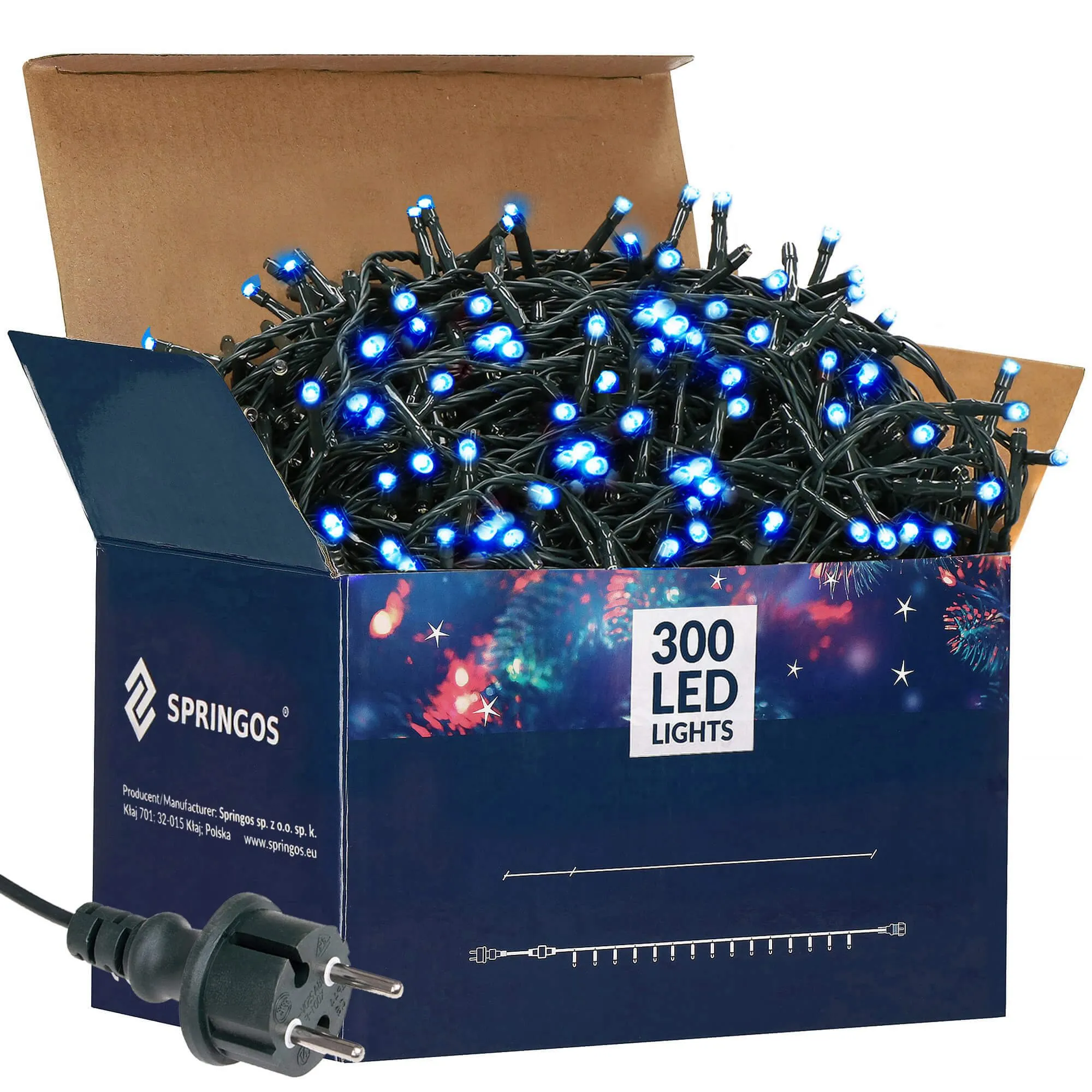 springos set božićnih lampica, 300 led,19,5 m , plava - slika 12