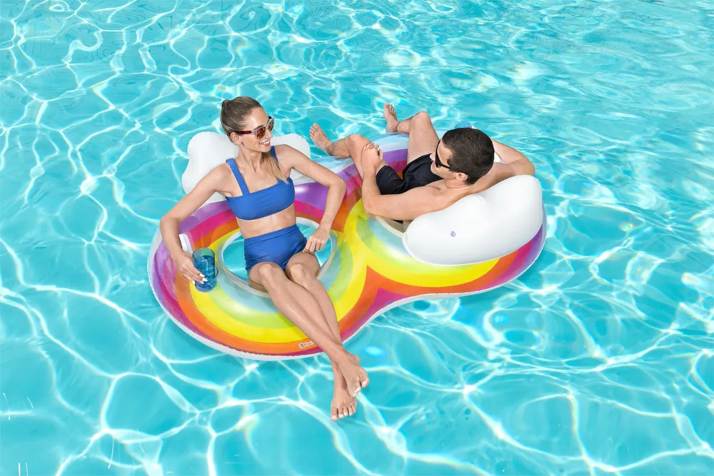 bestway dupli kolut za plivanje na napuhavanje 186 x 116 cm rainbow - slika 3