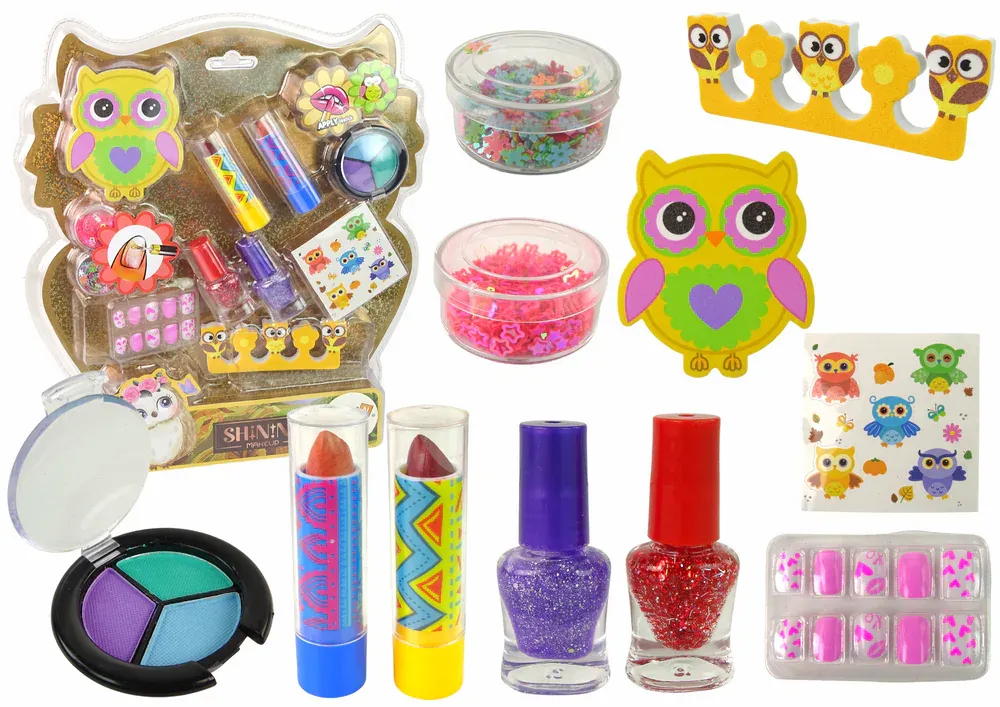 set za šminkanje i nail art sova - slika 2