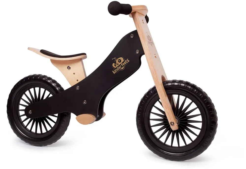 kinderfeets drvena dječja guralica classic black - slika 1