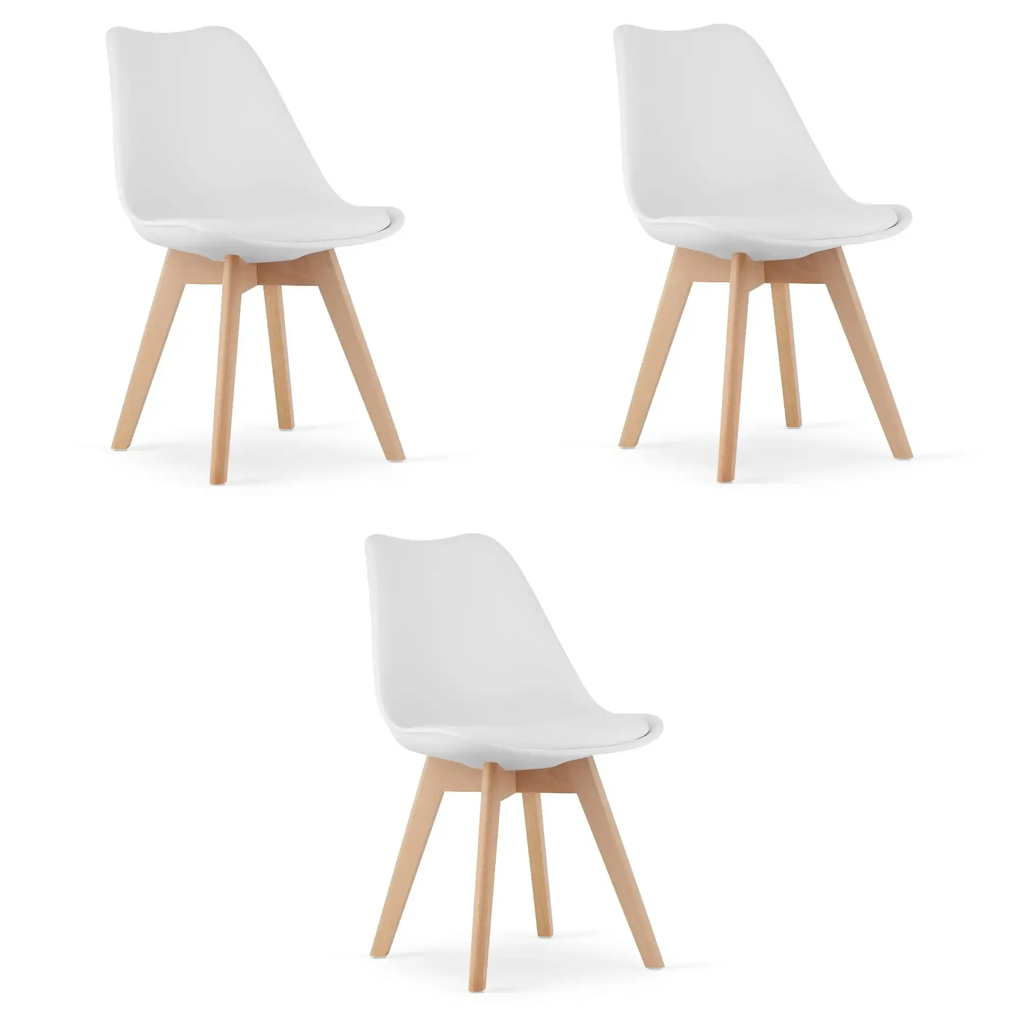 set od 3 mark stolca – bijela boja - slika 2