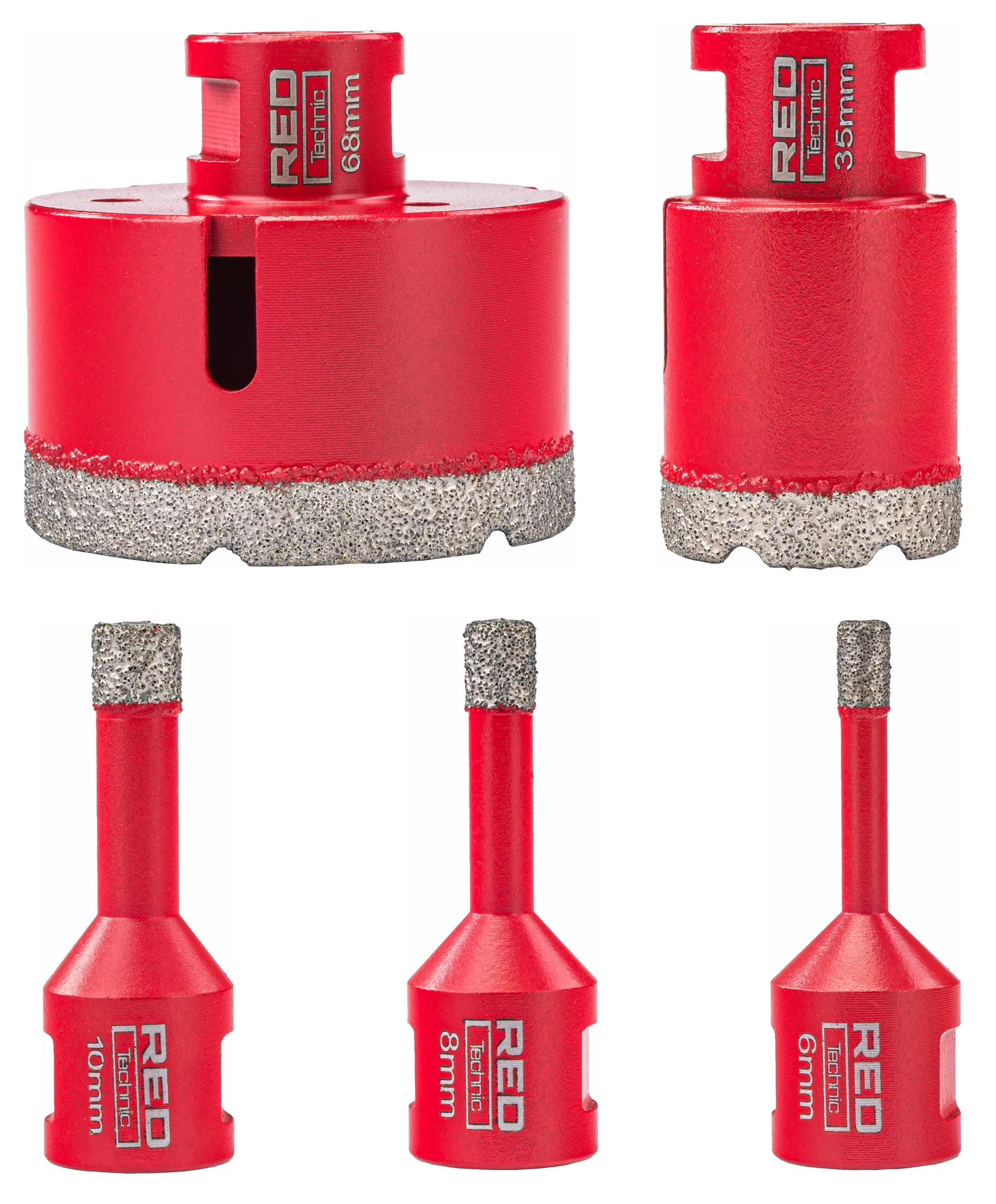 set od 5 dijamantnih kruna za bušilicu 6–68 mm + adapter hex m14 – rtzod0045 - slika 12