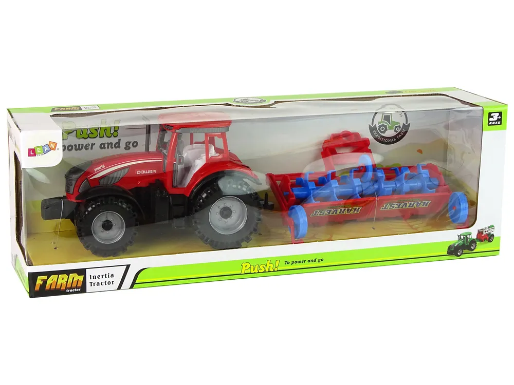 traktor s plugom crveni - slika 9