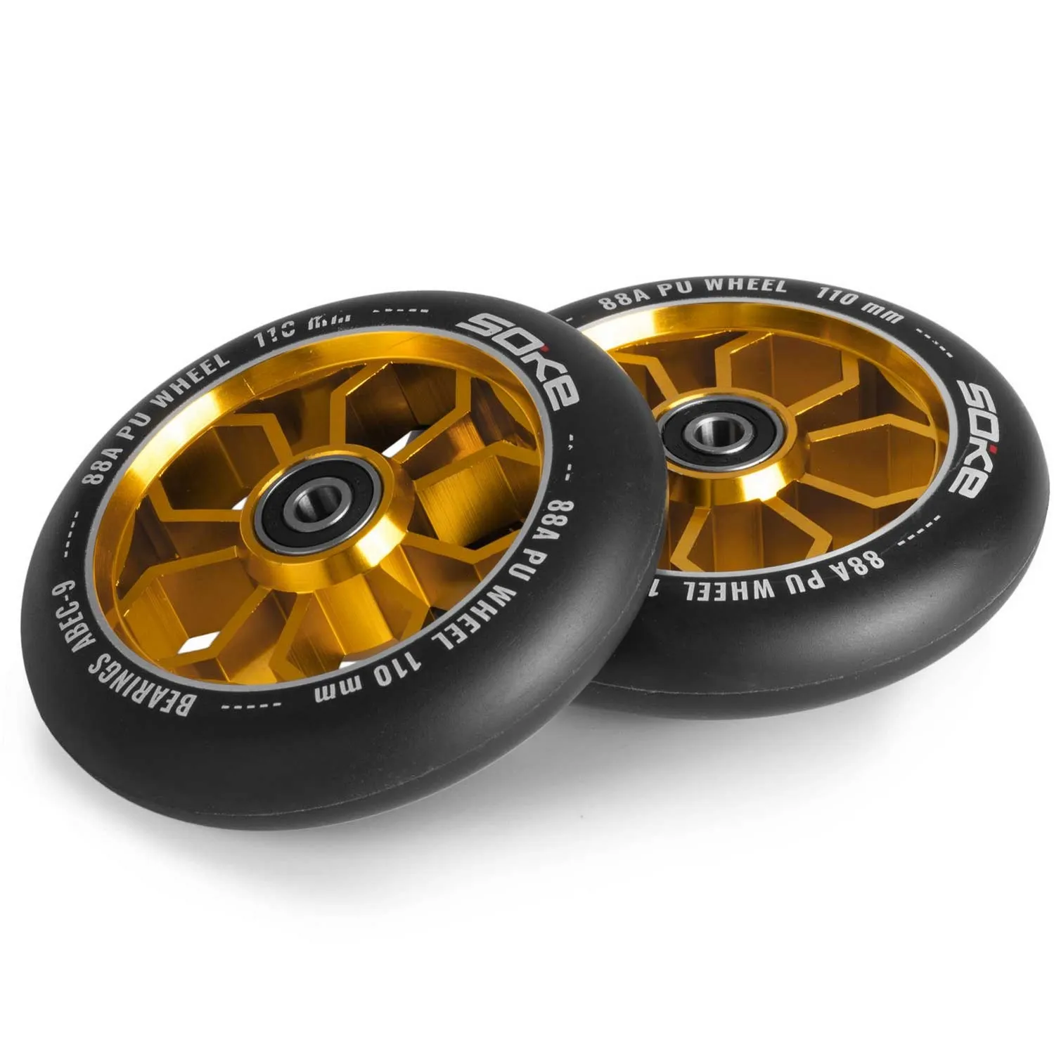 set od 2 soke kotača za romobile 110 mm zlatni - slika 4