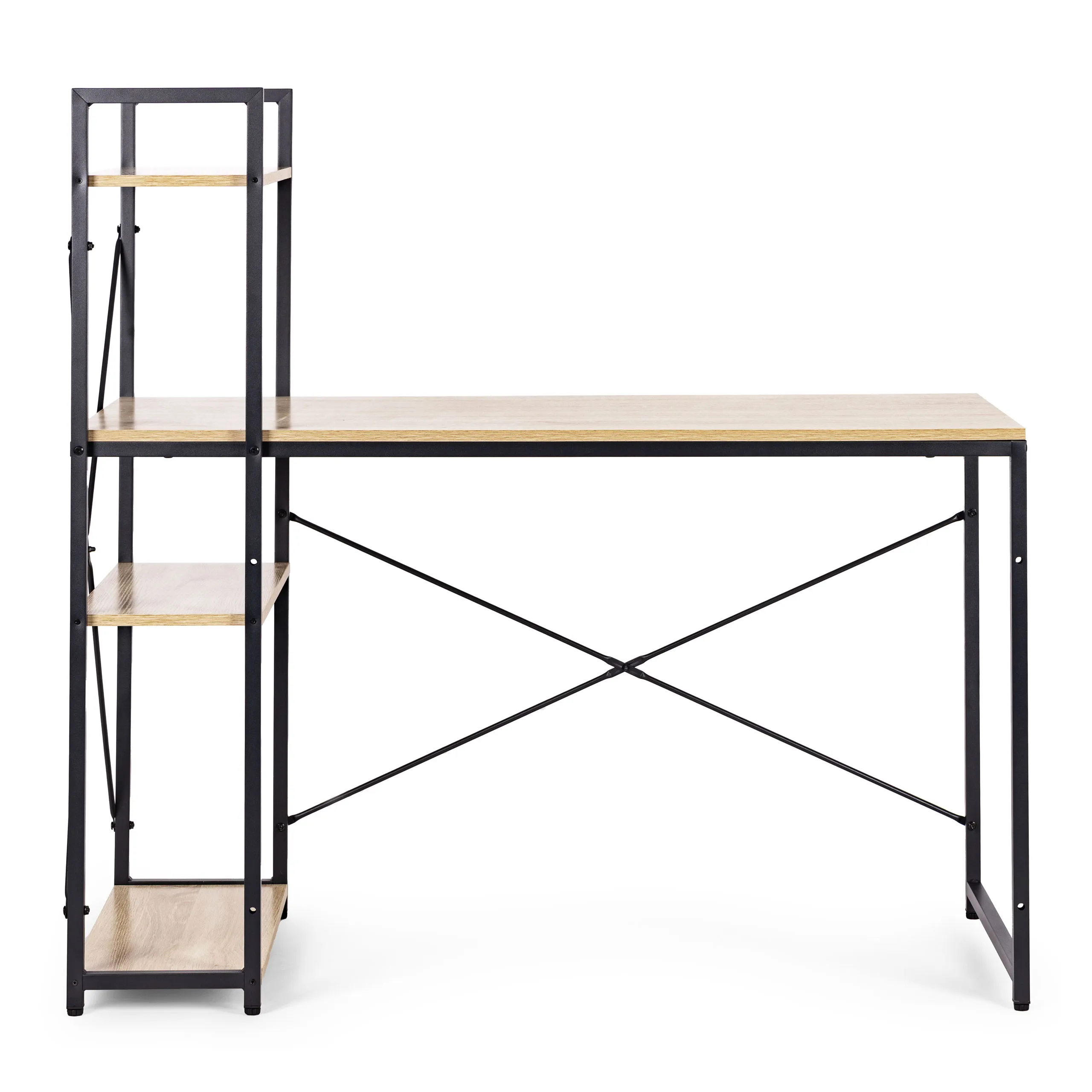 modernhome uredski stol 120 × 60 cm s policom i 3 police – loft stil - slika 5
