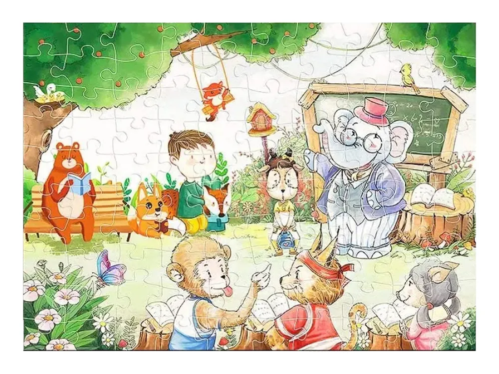 puzzle škola za životinje 100 dijelova - slika 3