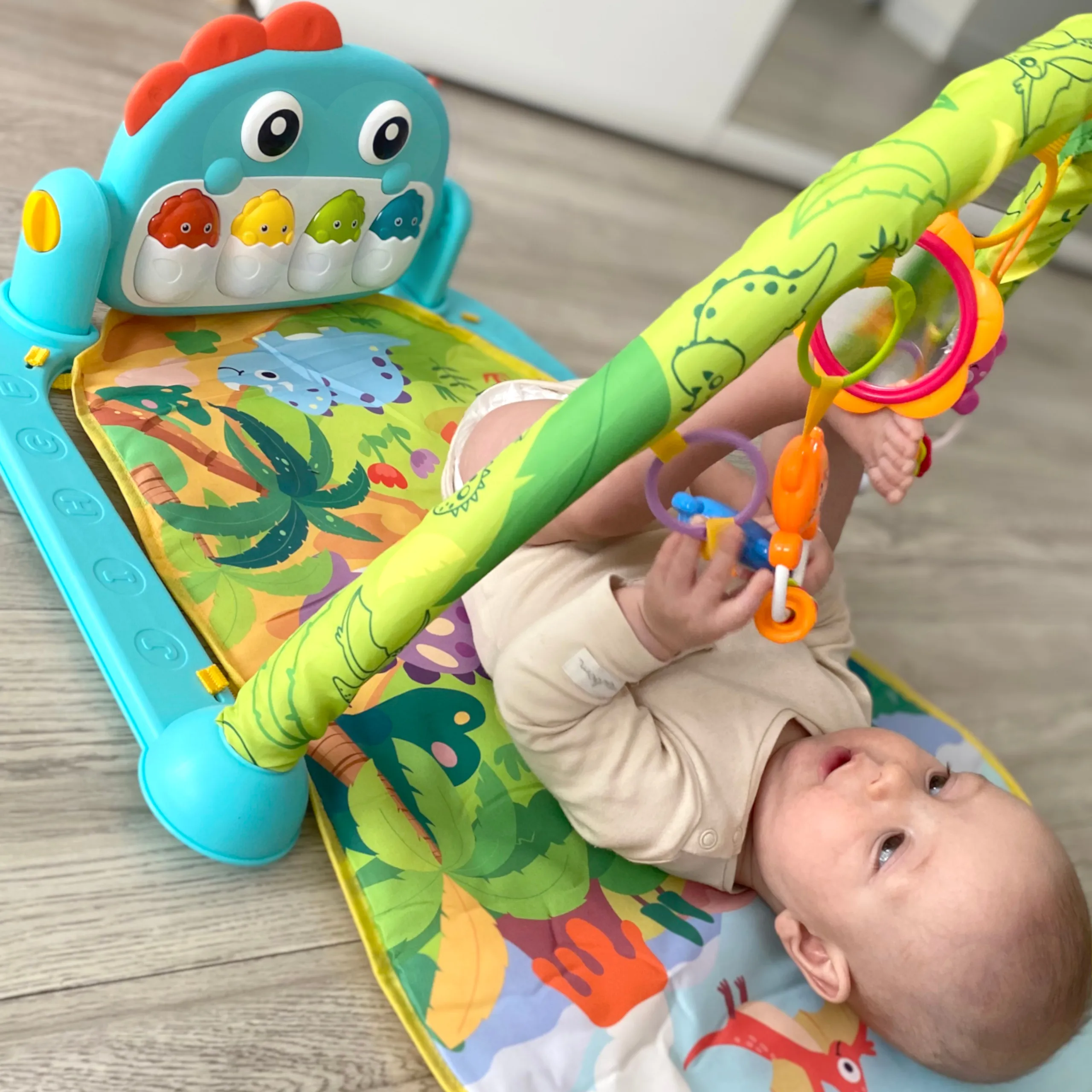woopie baby glazbena podloga,igračka s lukom dinosaur - slika 3