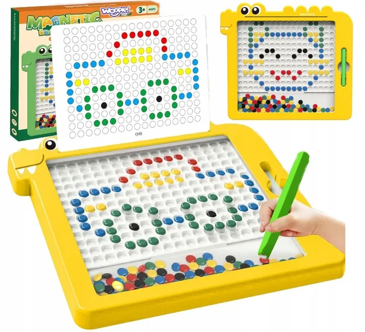woopie montessori magnetna ploča za djecu magpad, žuti dinosaur - slika 6