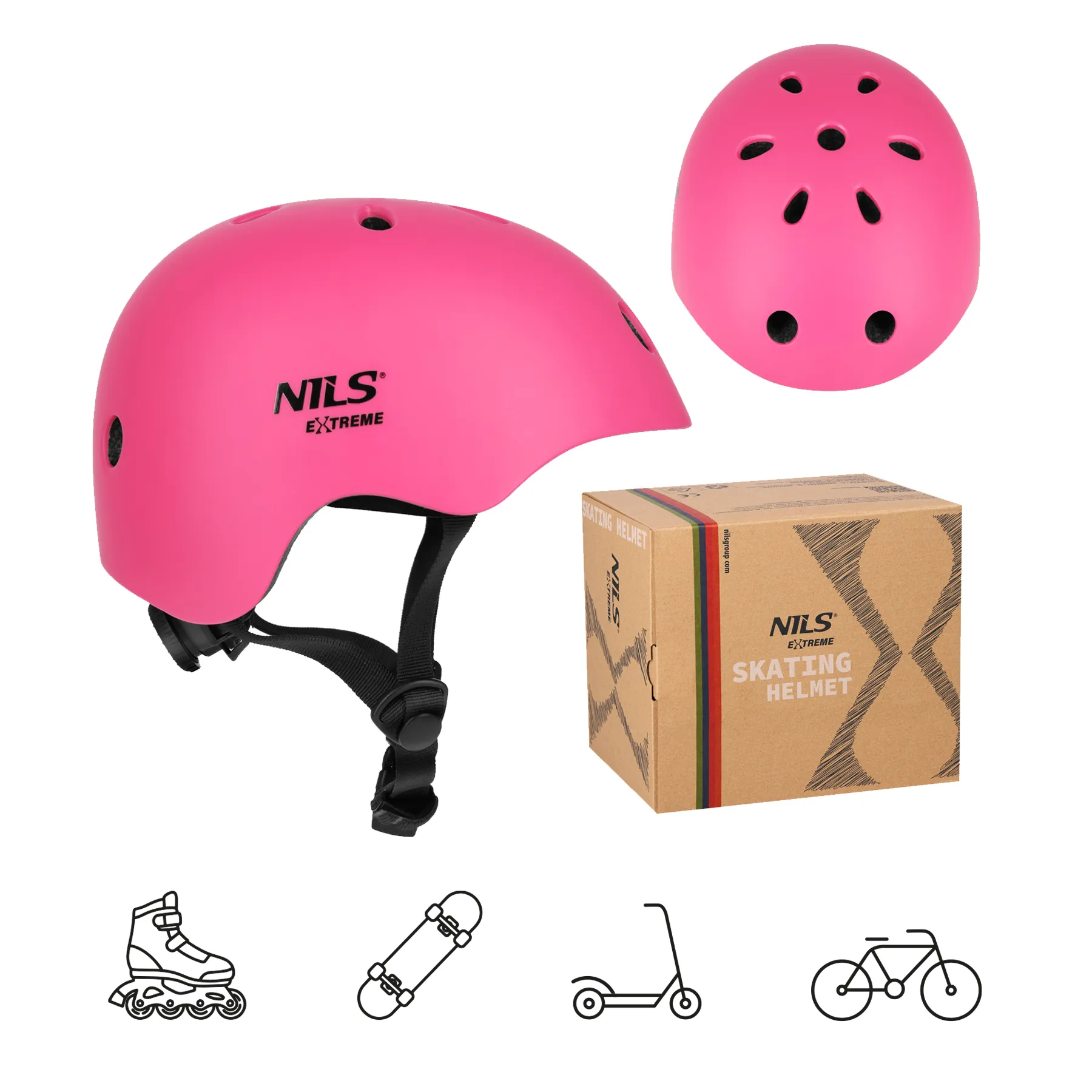 nils extreme kaciga roza veličina xs 48–52 cm - slika 3