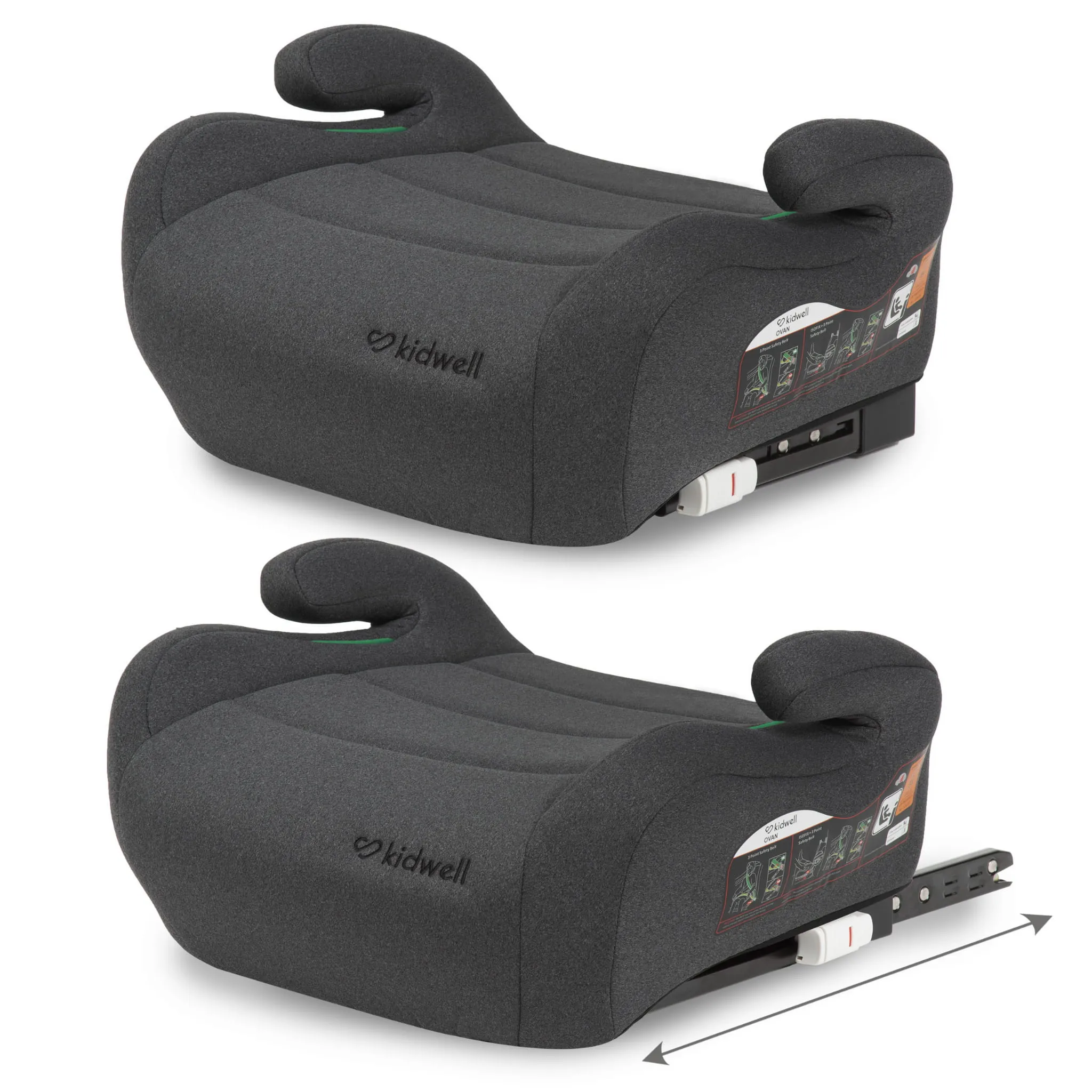 kidwell autosjedalica booster ovan, siva - slika 5