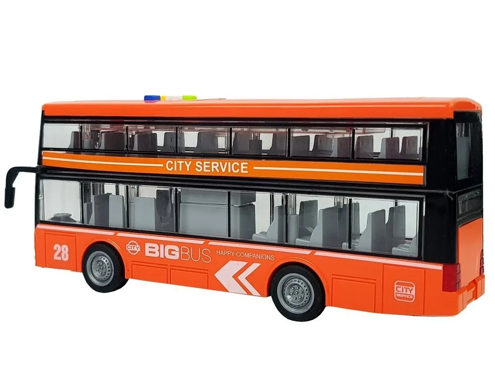 dvokatni autobus na frikcijski pogon 1:16 narančasti - slika 4