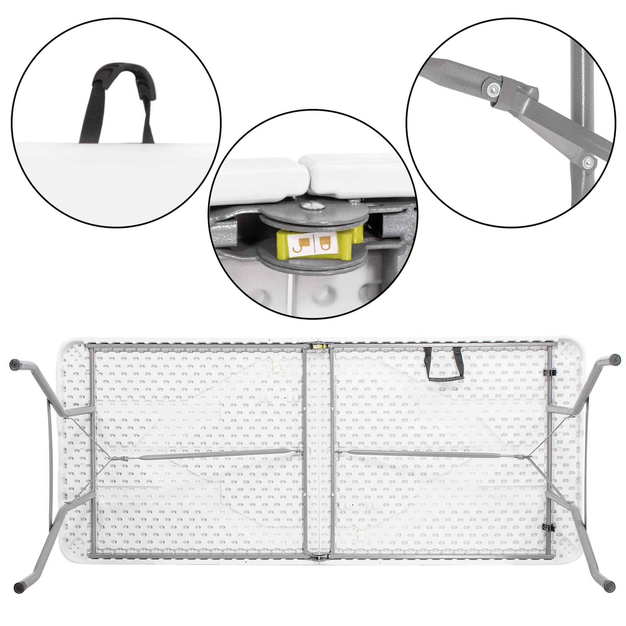 sklopivi stol za catering dimenzija 180 x 74 x 74 cm bijeli - slika 7