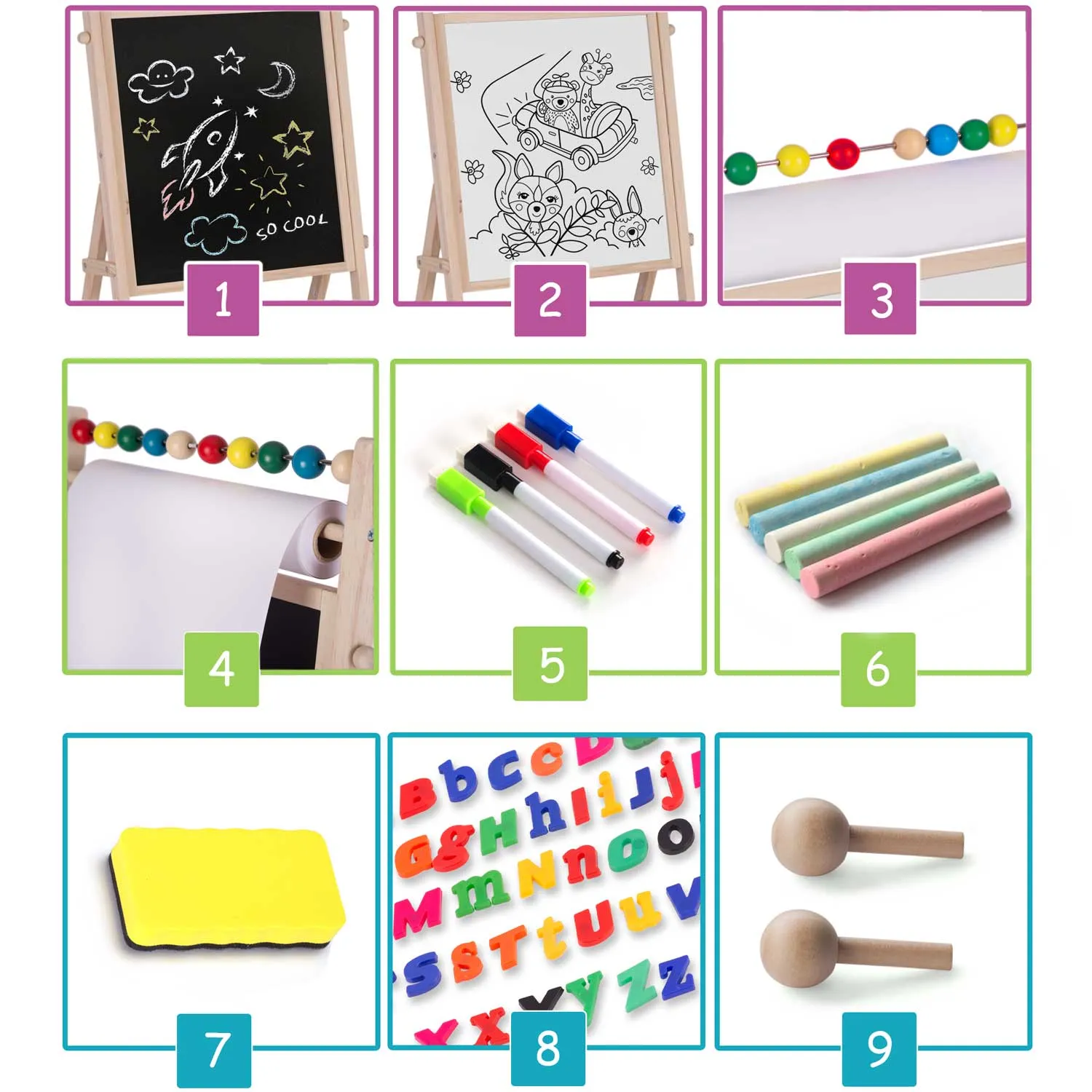 ricokids višenamjenska ploča za djecu 80 x 40 x 28 cm - slika 11