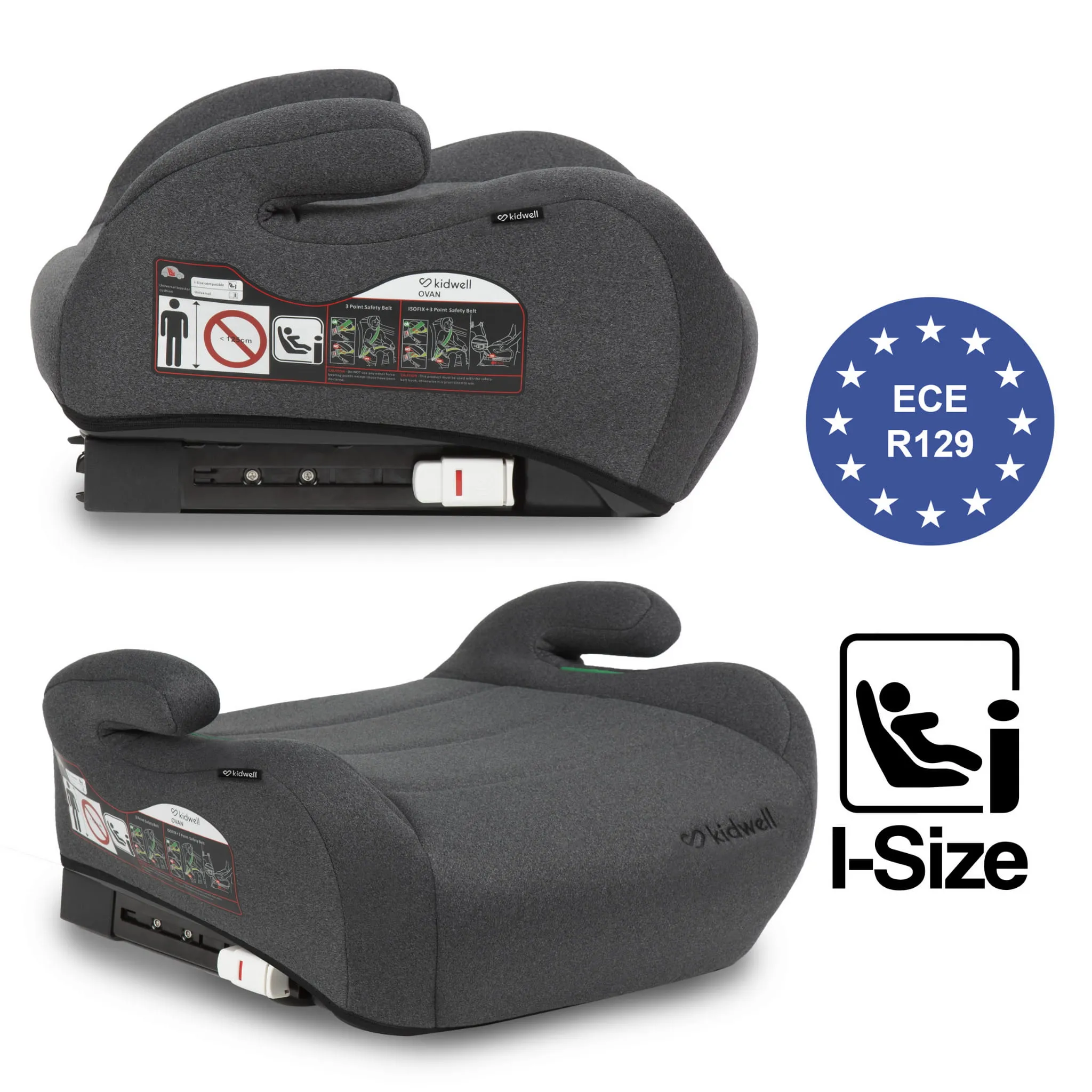 kidwell autosjedalica booster ovan, siva - slika 6