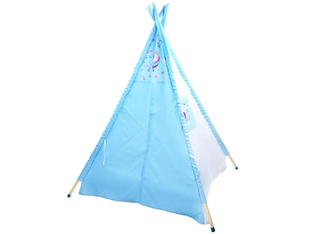 indijanski šator teepee s jednorogom - plavi - slika 4