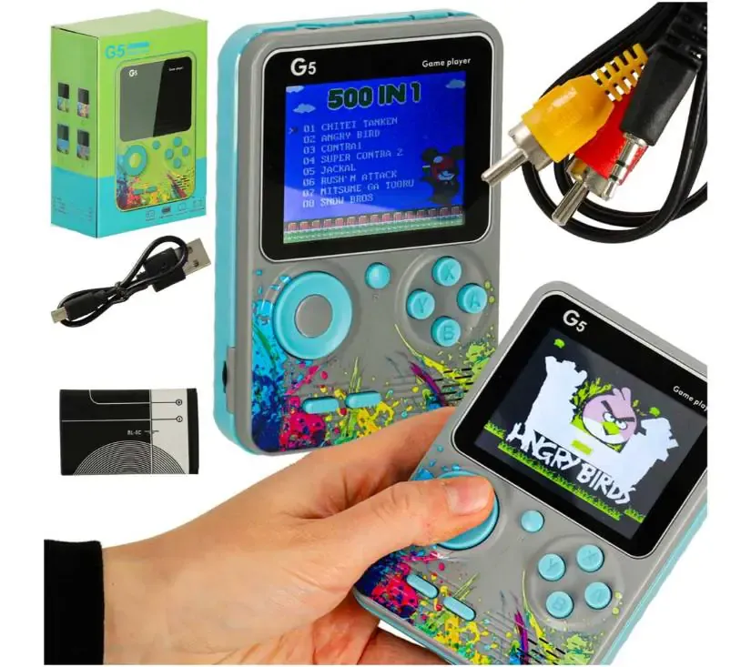 Retro mini prijenosna igraća konzola, siva - Pribislavec