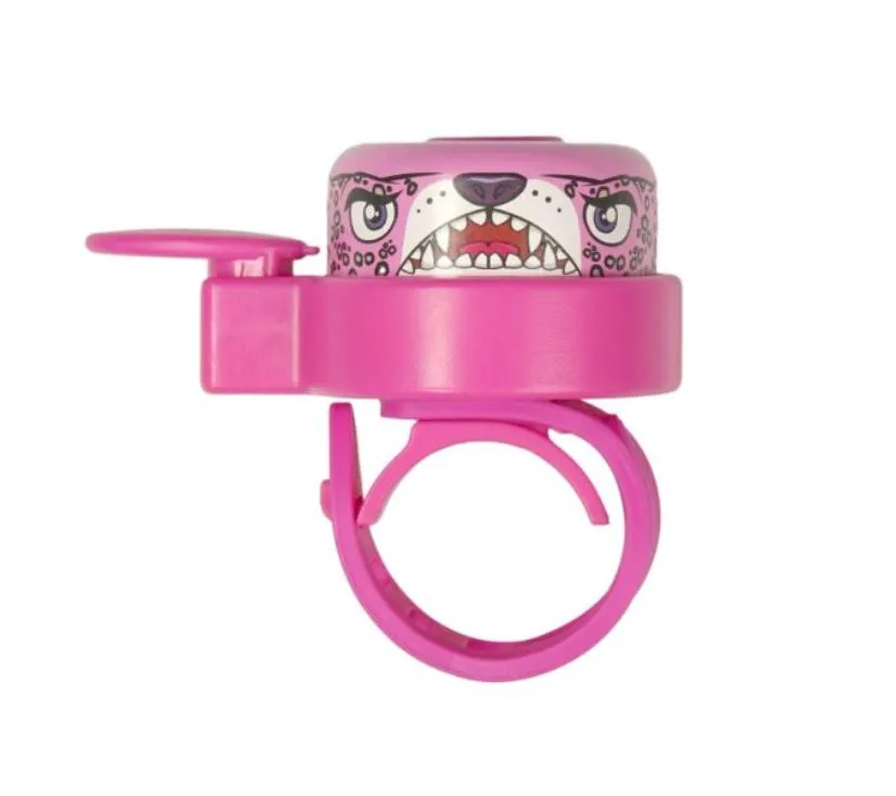 crazysafety zvono za bicikl leopard roza - slika 3