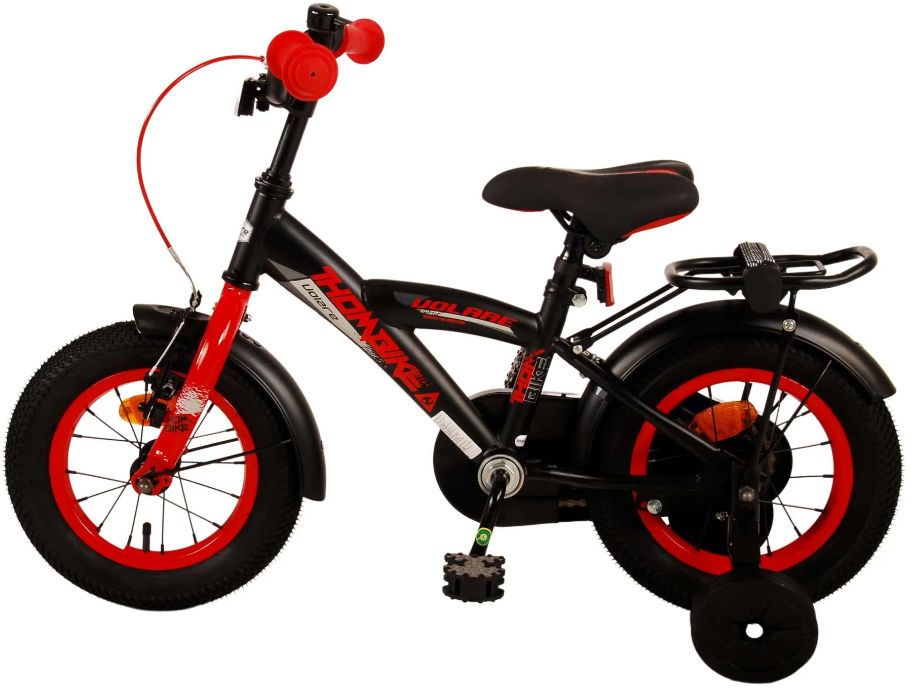 volare dječji bicikl thombike 12" crno-crveni - slika 14