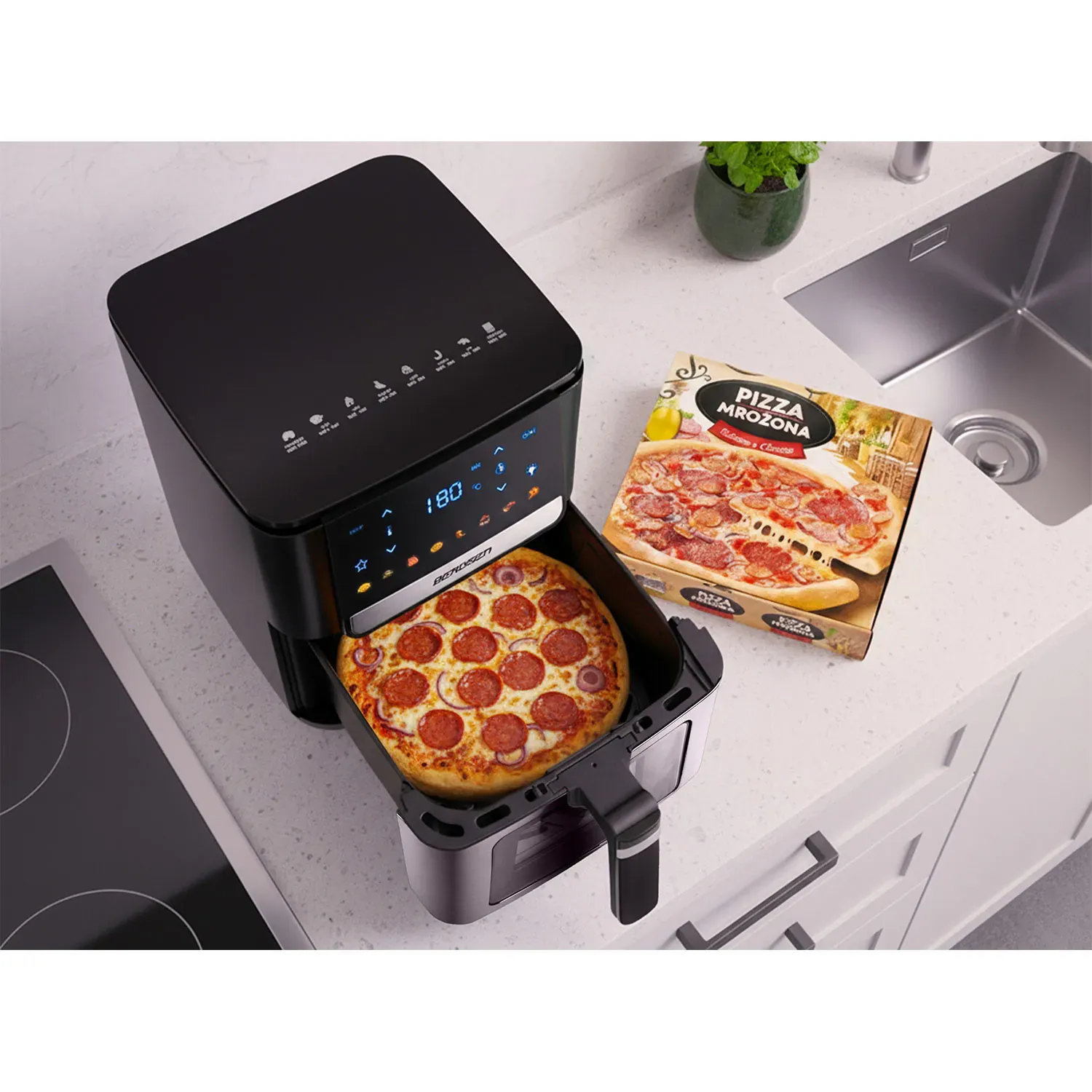 friteza na vrući zrak 6,5l berdsen 1700w bd-655 crna - slika 8