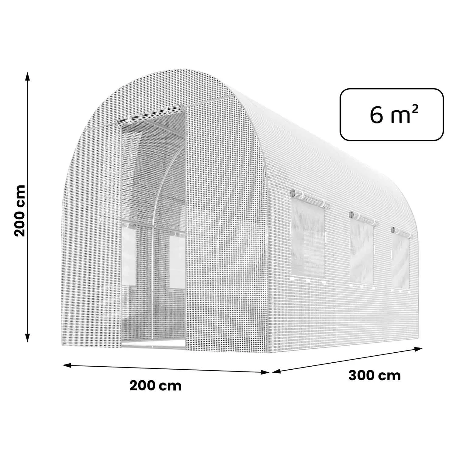 folija za vrtni tunel 2x3m (6m2), bijeli plonos - slika 6