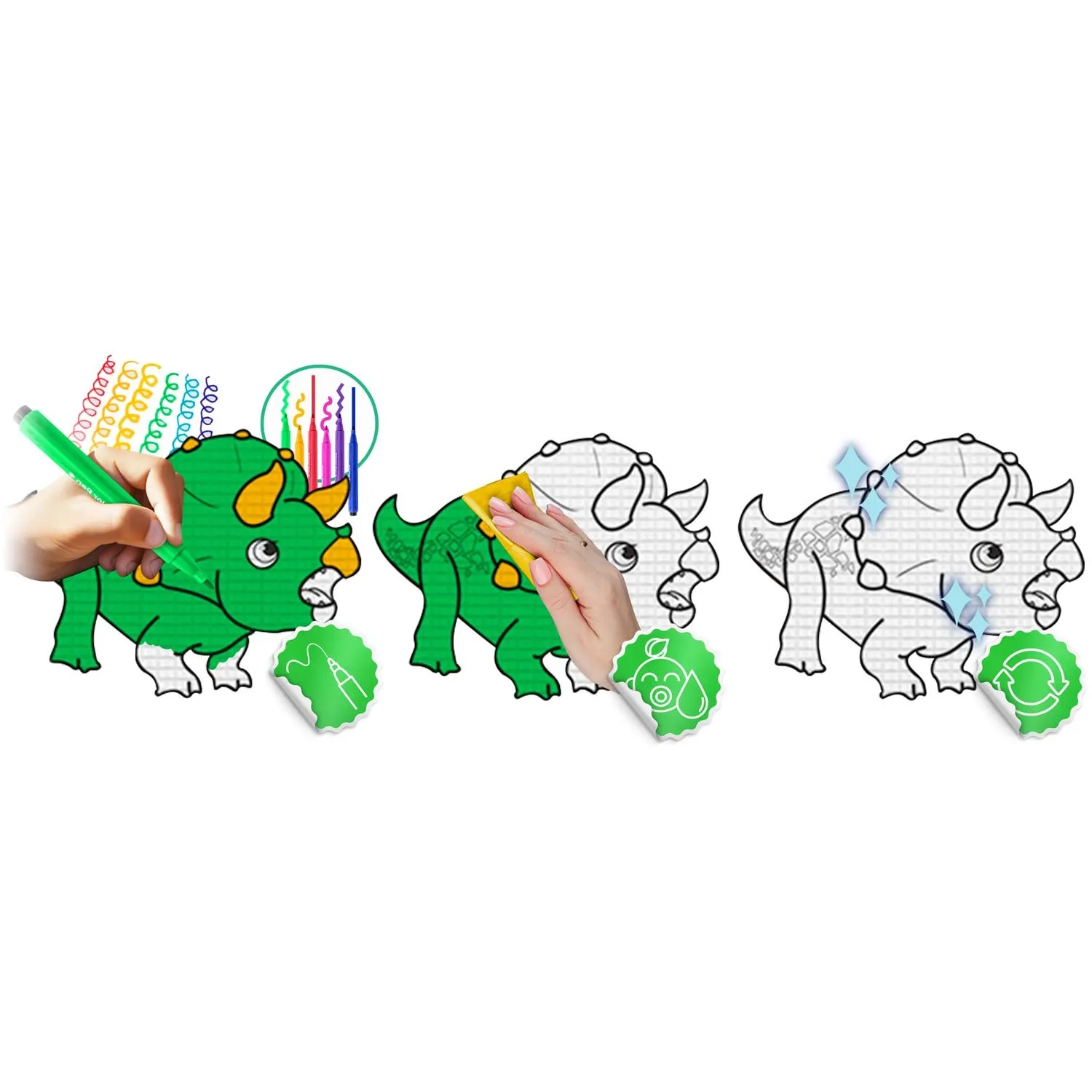 ricokids model rk-344 xxl podloga za bojanje + flomasteri gratis 120 x 90 x 0,3 cm, dinosaur - slika 8