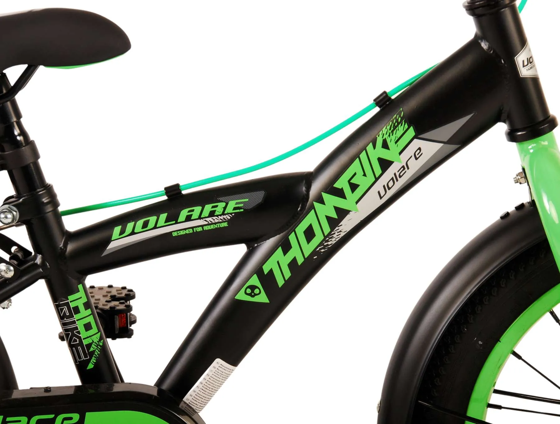 dječji bicikl volare thombike 16" s dvije ručne kočnice crno-zeleni - slika 8