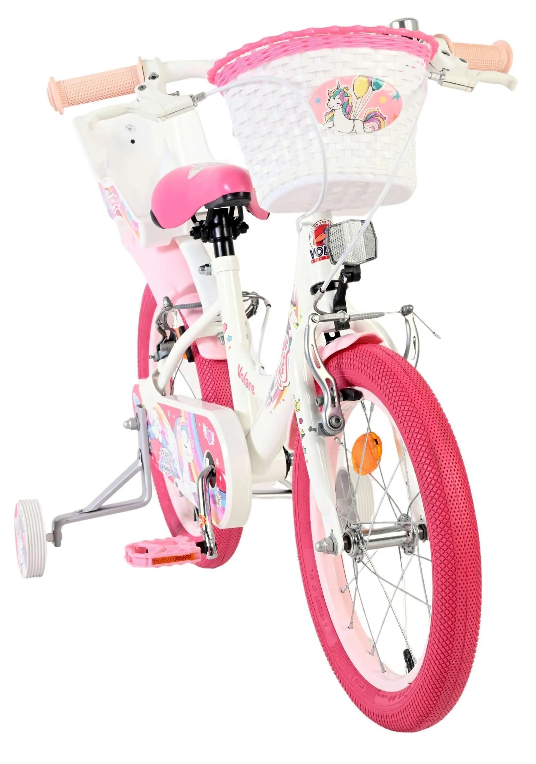 volare dječji bicikl unicorn 16″ bijele boje, s dvije ručne kočnice - slika 6