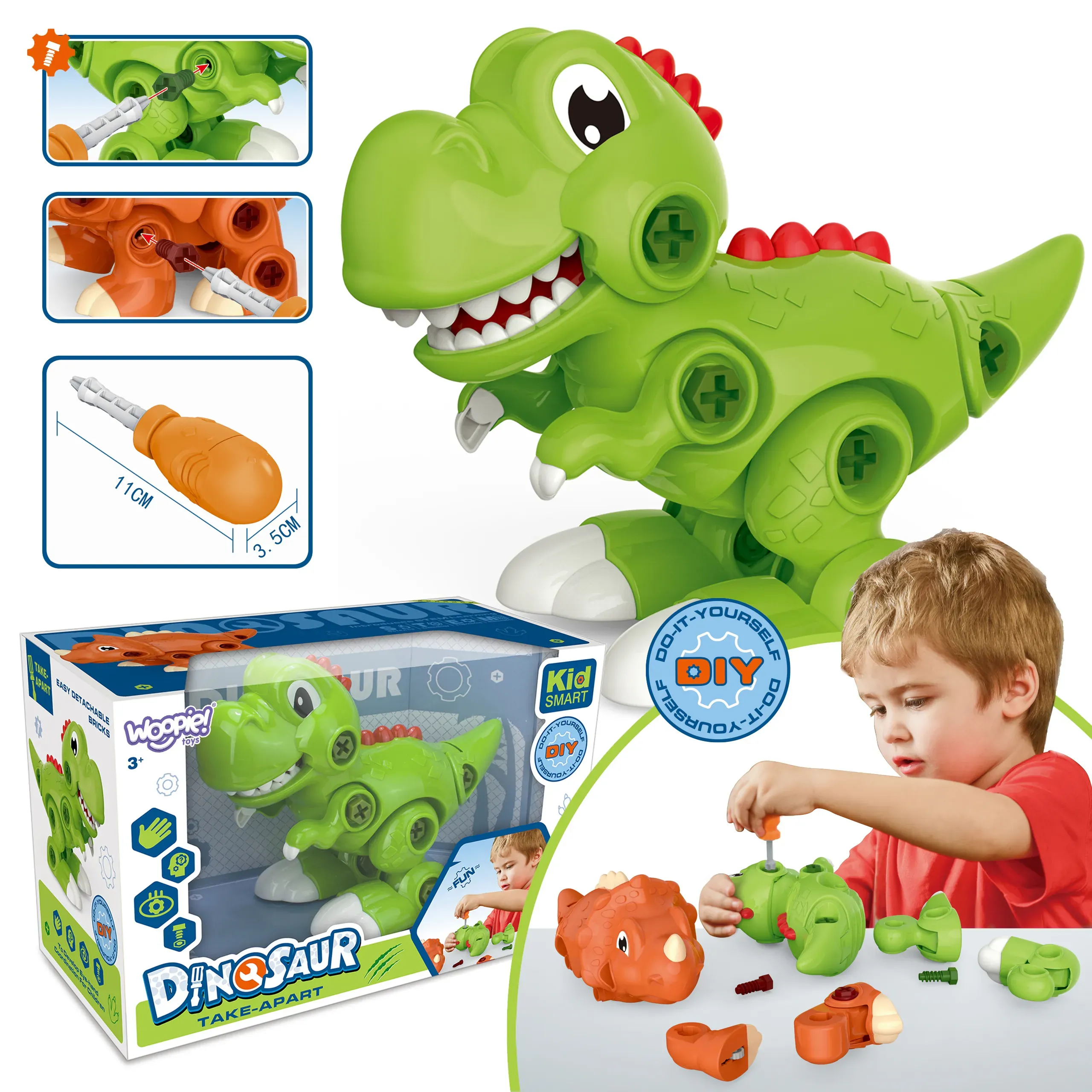 woopie dinosaur na sastavljanje + odvijač zeleni - slika 2