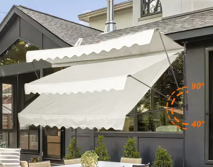 multigarden balkonska tenda s podešavanjem visine – vodootporna, s ručicom, bež - slika 8