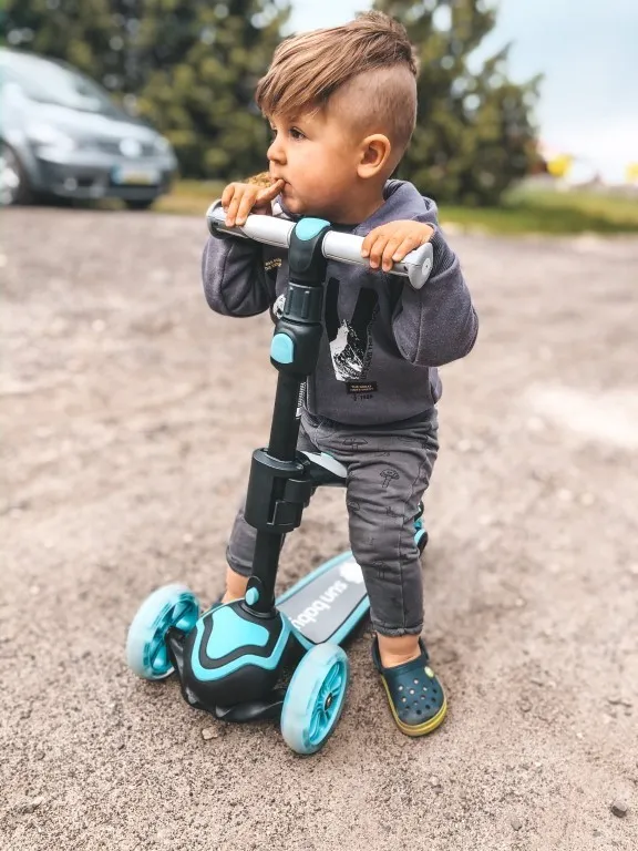 dječji romobil 3u1 flash sa sjedalom crno - plavi - slika 3