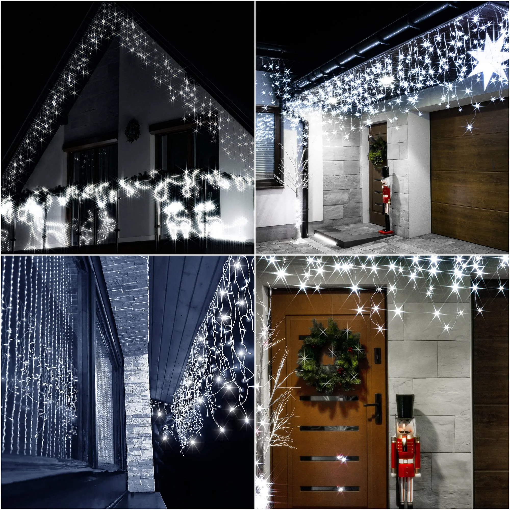 springos svjetlosna zavjesa , hladno bijela 300 led - slika 3