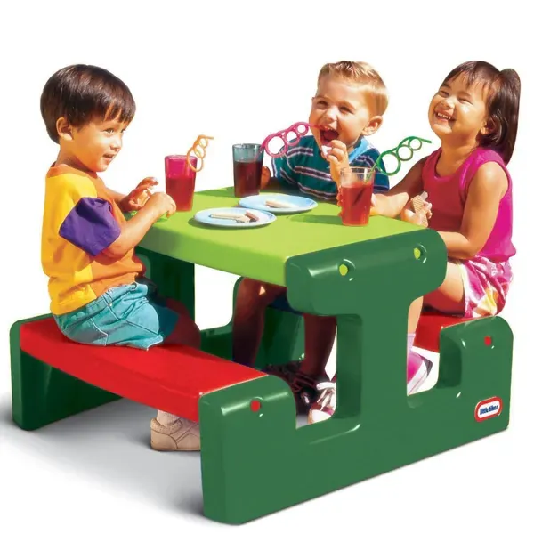 little tikes dječji piknik stol, zeleni - slika 2