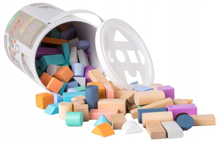 ecotoys drvene kocke grad u kantici 100 komada - slika 3