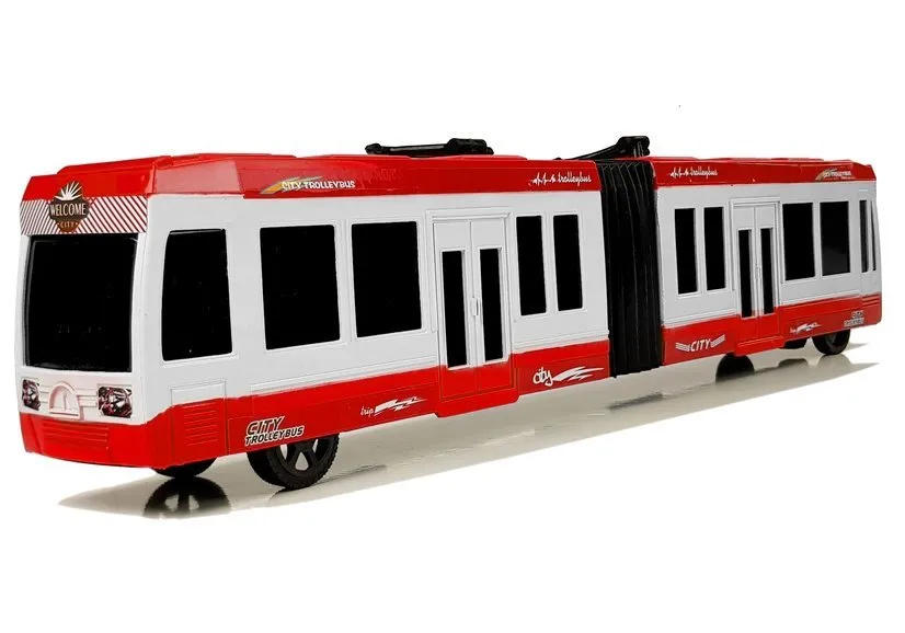 dječji gradski autobus na frikcijski pogon crveni - slika 3