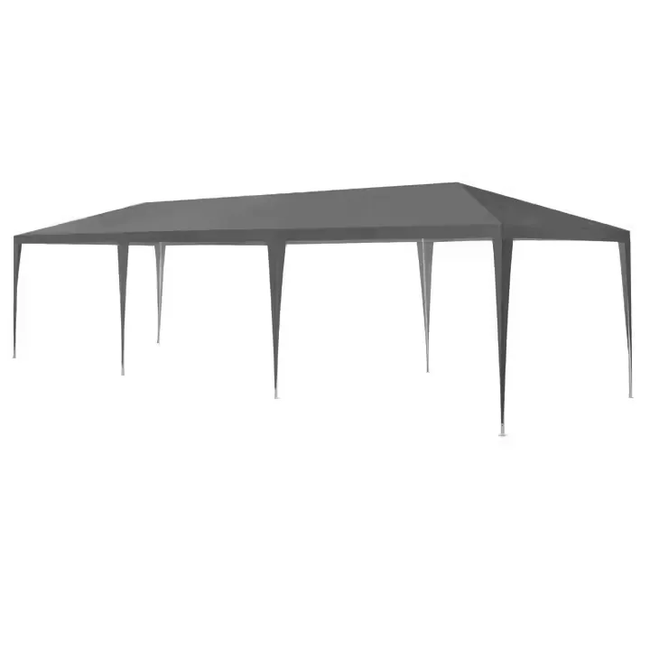 multigarden komercijalni vrtni paviljon šator – 3 × 9 m, 8 zidova, sivi - slika 4